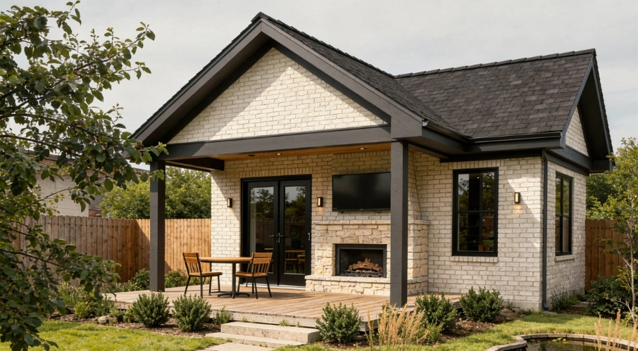 Detached ADU construction project at a residential property in Dallas, Texas